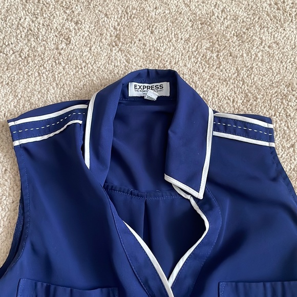 Navy blue with white detail button down from Express - Picture 7 of 7